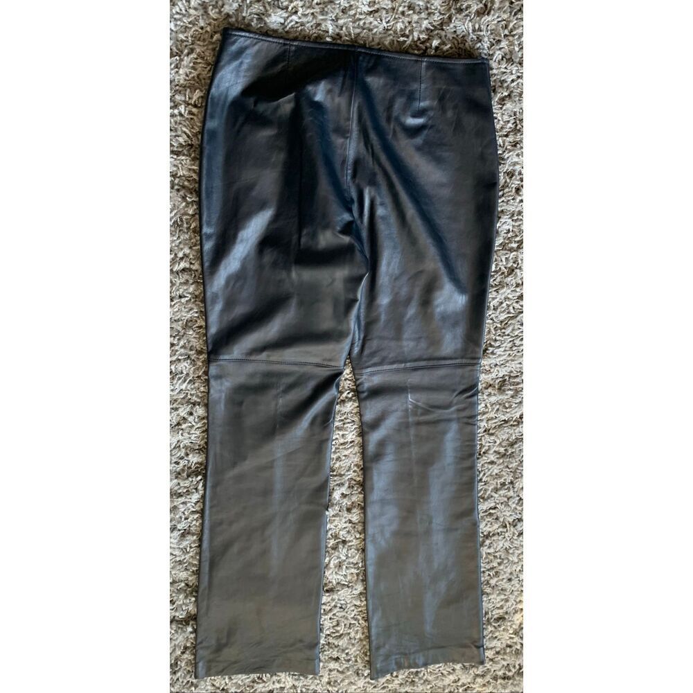 NEW nwot RALPH LAUREN SPORT navy blue TIE FRONT LEATHER VINTAGE PANTS sz 8 - Picture 4 of 11
